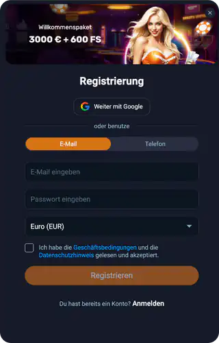 Vox Casino app Per E-Mail registrieren